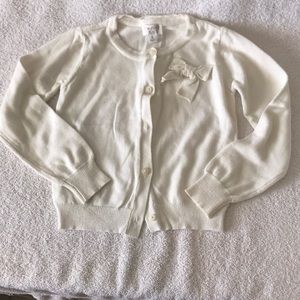 Girls White Button Down Sweater